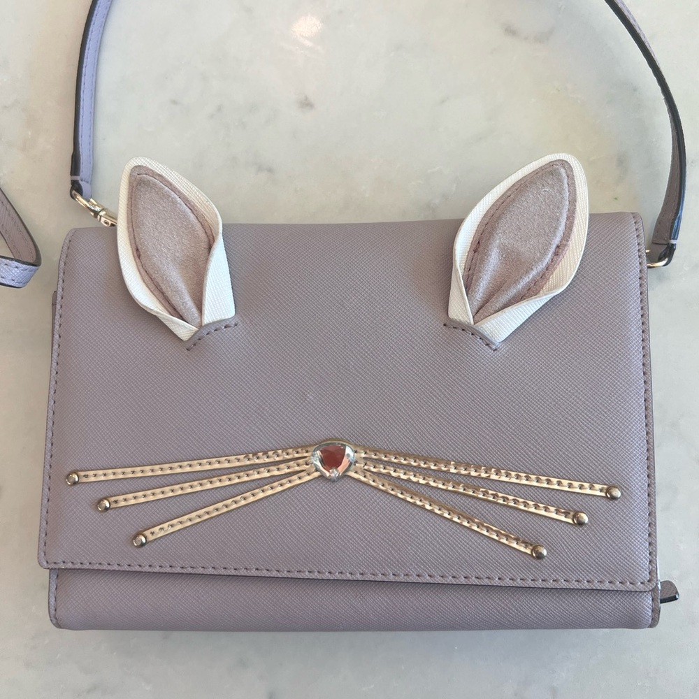 Kate Spade Hop To It Rabbit Winni wallet crossbody bag purse leather